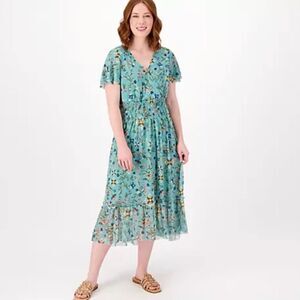 Canyon Retreat Floral Teal Dress Sz XL